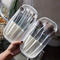 Wrebe 14pcs Cosmetic Brushes Set With Bag For Kabuki Power Foundation Mixed Face Makeup Kit Suitable For Foundation Blush Concealer And Eyeshadow Professional Tools For Beginners And Pr, Silver Professional Makeup Brushes, Professional Tools, It Cosmetics Brushes, Makeup Tools Brushes, Makeup Brush Set, Makeup Kit, Brush Set, Makeup Brushes, Concealer