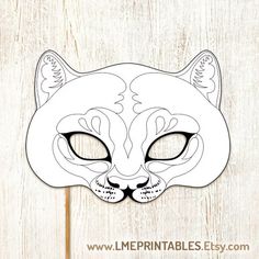 Puma Coloring Mask Printable Animal Mountain Lion Halloween - Etsy Pumas Animal, Lion Halloween Costume, Lion Halloween, Coloring Mask, Mask Printable, Book Character Day, Printable Masks, Lion Mask, Mask Images