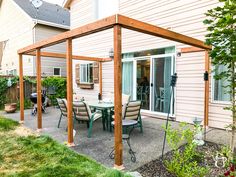 Back Patio Cover, Patio Cover Diy, Backyard Patio Cover, Diy Covered Patio, Cottagecore Backyard, Outdoor Patio Cover, Concrete Slab Patio, Winter Patio, Deck Over Concrete