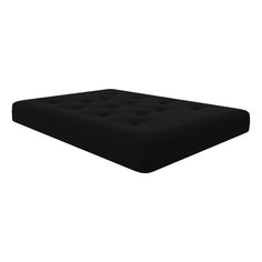 a black mattress is shown on a white background