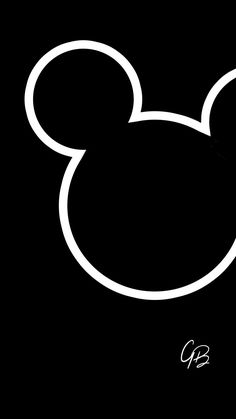 an image of mickey mouse's head in white on a black background with the word go