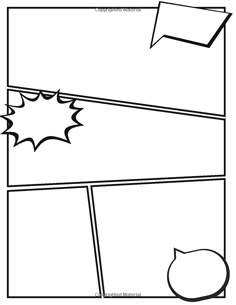 a comic strip with an apple and speech bubbles on it, in black and white