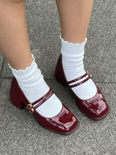 Red Mary Janes Outfit, Mary Janes Aesthetic, Feminine Shoes, Stunning Shoes, Girly Shoes, Shoe Inspo, Looks Street Style