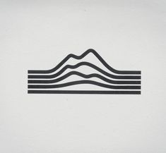 a black and white drawing of waves on a white paper with the words, mountains