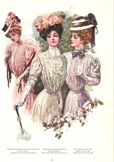 Edwardian Fashion Plates, Edwardian Women, Victorian Style Clothing, Vintage Clothes Patterns, Women Embroidery, 20th Century Fashion, Long Gloves, Fashion Art Illustration