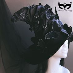 Handcrafted with love and attention to detail, this Witches Hat with Veil fits adults and can be customized in amazing array of Butterfly Colors! The Veil is Black. Simple and comfortable witch hat with butterflies in different size variations. C U S T O M I Z A T I O N We offer other color butterflies as well. Get in touch for custom orders! S I Z E Adult size. S H I P P I N G - Processed same day or within 24 hours. 1-2 day guaranteed delivery, add item to cart, click shipping tab for rates. P Butterfly Witch Costume, Witch Hat With Veil, Fitted Fantasy Costume Hats For Themed Events, Themed Fitted Hat For Cosplay, Handmade Gothic Costume Hats And Headpieces For Parties, Handmade Gothic Costume Hats And Headpieces, Fitted Fantasy Hat For Costume Party, Themed High Crown Costume Hats For Cosplay, Mystical Black Costume Hats And Headpieces