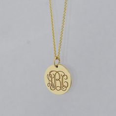 3 Initial Monogram Tiny Round Disc Charm Pendant Necklace Deep Personalized Oval Gold Necklaces, Personalized Gold Oval Necklace, Personalized Oval Gold Necklace, Personalized Oval Gold Jewelry, Formal 14k Gold Engraved Initial Necklace, Fine Jewelry Charm Necklace With Engraved Round Pendant, Fine Jewelry Engraved Charm Necklace With Round Pendant, Personalized 14k Gold Oval Jewelry, Fine Jewelry Engraved Round Pendant Charm Necklace