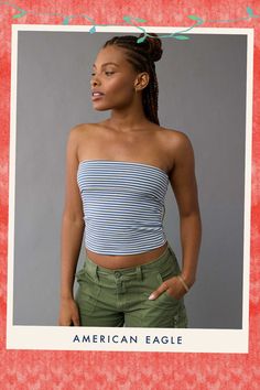 It Knit fabric that holds you in/Foldover tube top Burr Basket, Tube Top, American Eagle Outfitters, American Eagle, Knit Fabric, Women's Jeans, Knitted Fabric, Women Jeans, Tank Tops