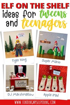 Elf on the Shelf Ideas for Tweens and Teenagers | Finding Myself Young Elf Ideas For Older Kids, Wlf On The Shelf, Elf Games, Christmas Scavenger Hunt, Elf Sweater, Printable Games For Kids, Awesome Elf On The Shelf Ideas, Finding Myself, Elf Activities