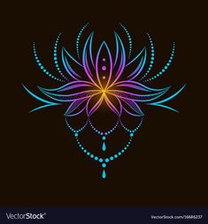 an abstract flower design on black background