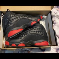 Jordan 13 Never Used Leather Jordan Shoes With Studded Rubber Outsoles, Jordan Leather Shoes With Red Sole And Round Toe, Jordan 13 Shoes Purple, Air Jordan 13 Retro Women, Custom Black Jordan 13, Jordan 11 Red, Black Jordan Shoes With Red Sole And Lace-up, Jordan 13 University Blue, Jordan 13 Playoff