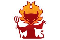 the logo for red devil's basketball team, with flames on it and a demon holding