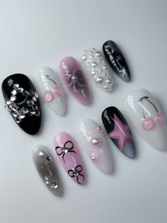 Cherry Nails, Soft Nails, Kawaii Nails, Star Nails, Dream Nails