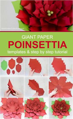 how to make giant paper poinsettia flowers with step by step instructions for beginners