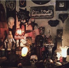 a room filled with lots of creepy looking items