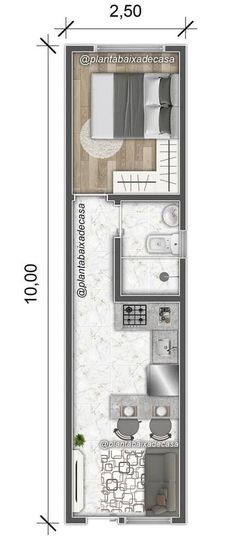 Long Narrow Apartment Layout, Studio Floor Plans, Tiny House Layout, A Frame House Plans, Small House Floor Plans, Small Apartment Design