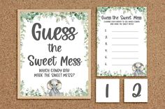 an elephant themed guess the sweet mess game