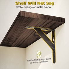 the shelf will not sag stable triangular metal bracket