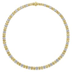 Gorgeous necklace comprised of 84 Oval Yellow and White Diamonds weighing a total of 42.40 Carats. 55 Yellow Diamonds and 29 White Diamonds. Measures 16 inches. Set in 18 Karat Gold. The Bling Ring, Alexis Bittar Jewelry, Yellow Diamonds, Expensive Jewelry, Girl Jewelry, Bling Rings, Alexis Bittar, All That Glitters, Yellow Diamond