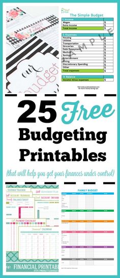 the 25 free budgeting printables that you can use in your planner or workbook