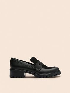 Maguire Sintra Leather & Suede Penny Loafer - Black Chunky Loafer, Green Tuxedo, Colour Combos, Black Loafers, Penny Loafer, Tried And True, Boots And Sneakers, Heeled Loafers, Penny Loafers