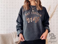 Funny Drinking Sweatshirt May Contain Wine Unisex Crew - Etsy Goldendoodle Mom, Sports Parent, Mama Crewneck, Health Unit, Mama Sweater, Sibling Outfits, Pug Shirt, Boy Mama, Hockey Shirts