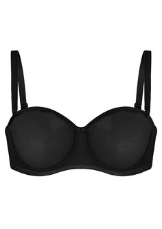 Introducing our latest addition, the Bella Mesh Unlined Underwire Strapless Balconette Bra. Crafted from soft, lightweight sheer mesh, it offers a natural shape with no padding. Silicone grippers ensure stability, while supportive mesh and underwire provide daily support. Removable adjustable straps and hook-and-eye closure ensure a proper fit. Soft and airy sheer mesh for comfort Silicone grippers on cups for secure fit Mesh and underwire offer daily support Unpadded balconette cups for natural Balconette Bra, Strapless Bra, Natural Shapes, Adjustable Straps, Perfect Fit, Mesh, Bra, Black