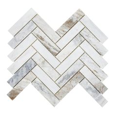 a white marble herringle tile pattern on a white background