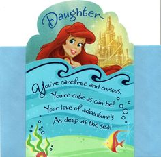 the little mermaid birthday card features an image of ariel