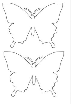 two butterflies cut out to look like they are facing each other