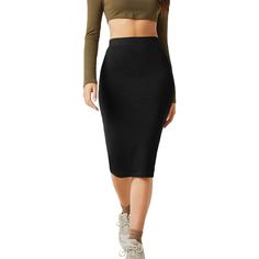 Floerns Women's Basic Solid Stretch High Waist Bodycon Midi Pencil Skirt Xsmall . Condition Is New With Tags. Midi Pencil Skirt, Lace Midi Skirt, Golf Skirts, Bow Detail Dress, Dot Skirt, Midi Skirt Pencil, Womens Basic, Bodycon Midi, Distressed Black Jeans