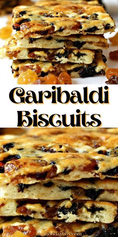 some food is stacked on top of each other with the words carpibadi biscuits above it