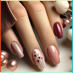 Coffin Press On Nails, Blush Nails, Nails Polish, Fall Nail Art, Stick On Nails, Fall Nail Designs, Manicure E Pedicure