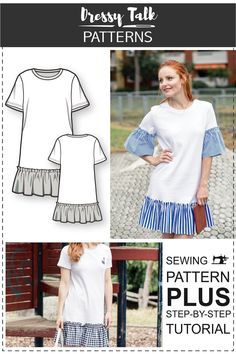 the sewing pattern for this dress is easy to sew and has ruffled sleeves