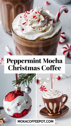 Peppermint Mocha Christmas Coffee Peppermint Mocha Hot Chocolate, Holiday Coffee Drinks Christmas, Christmas Coffee Punch, Christmas Coffee Recipes At Home, Coffee Shoot, Holiday Coffee Drinks, Peppermint Mocha Coffee, Coffee Photoshoot, Peppermint Mocha Recipe