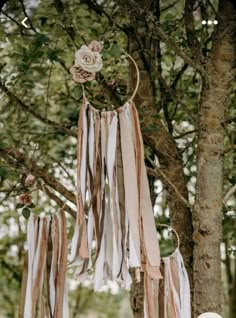 an image of a wedding decoration hanging from a tree