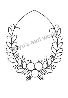 an oval frame with leaves and berries on it, in the shape of a wreath