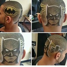 Batman haircut Batman Haircut, Hair Etching, Undercut Hair Designs, Shaved Designs