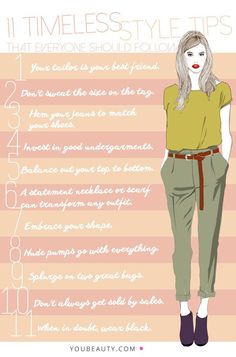 11 Timeless Style Tips Everyone Should Follow. Well, 10. Can't agree with 11, don't own much black stuff. :-) #Fashion #WomensFashion #Style #WomensStyle #FashionTips #FashionHacks #StyleTips #StyleHacks How To Have Style, Fashion Style Guide, Abed Mahfouz, Interview Attire, Black Stuff, Angela Simmons, Chanel Resort, Mode Tips, Parisienne Chic