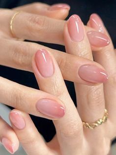 Korean Manicure Aesthetic, Nude Pink Ombre Nails, Bridal Nail, Unghie Sfumate, Manicure Tips, Soft Nails