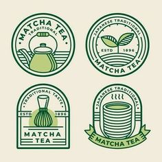 four logos for matcha tea