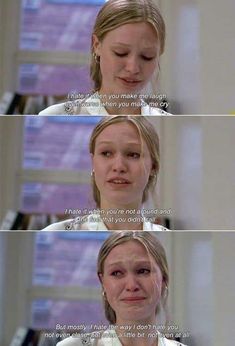 10 Things I Hate About You Stratford Sisters, Iconic Movie Quotes, About You Quotes, Film Polaroid, 10 Things I Hate About You, Julia Stiles, Favorite Movie Quotes, German Quotes, Romantic Movie Quotes