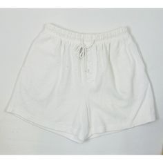 Vintage Terry Cloth Shorts Comes from a smoke free, pet friendly home Womens shorts Preowned, vintage. condition Womens size large Blemish on upper near waist, noted in photos Photos are part of the items description Measurements 17 inches top to bottom 4.5 inch inseam White CZ White Short-length Sleep Bottoms, Vintage White Cotton Shorts, White Stretch High-waisted Pajama Shorts, White High-waist Pajama Shorts With Elastic Waistband, White Moisture-wicking Nylon Shorts, Short Blanc, Baggy Shorts, Skorts, Terry Cloth