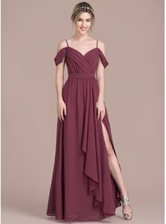 A-Line Scoop Neck Floor-Length Chiffon Prom Dresses With Lace Beading Sequins (018175912) - JJ's House Perfect Bridesmaid Dress, Gaun Fashion, Cascading Ruffles, Cheap Bridesmaid Dresses, Bridesmaid Dresses Online, Chiffon Bridesmaid Dress, Chiffon Prom Dress