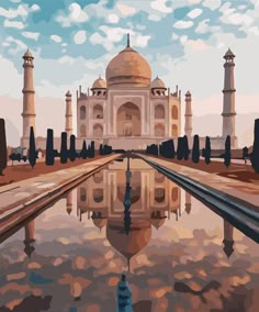 an artistic painting of the tajwa mosque in india