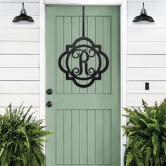 Farmhouse Monogram Door Wreath Monograms House Sensations Art Farmhouse Monogram, Monogram Door Wreath, Monogram Door, Door Letters, Plasma Table, Door Hook, Hanging Door, Front Door Signs, Door Hooks