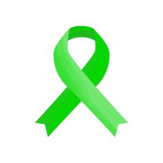 a green ribbon on a white background