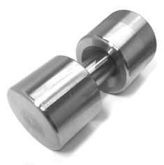 two metal rollers sitting side by side on a white surface