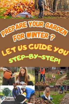 a poster with the words prepare your garden for winter? let us guide you step by step