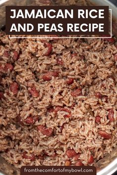 a bowl filled with rice and beans on top of a table